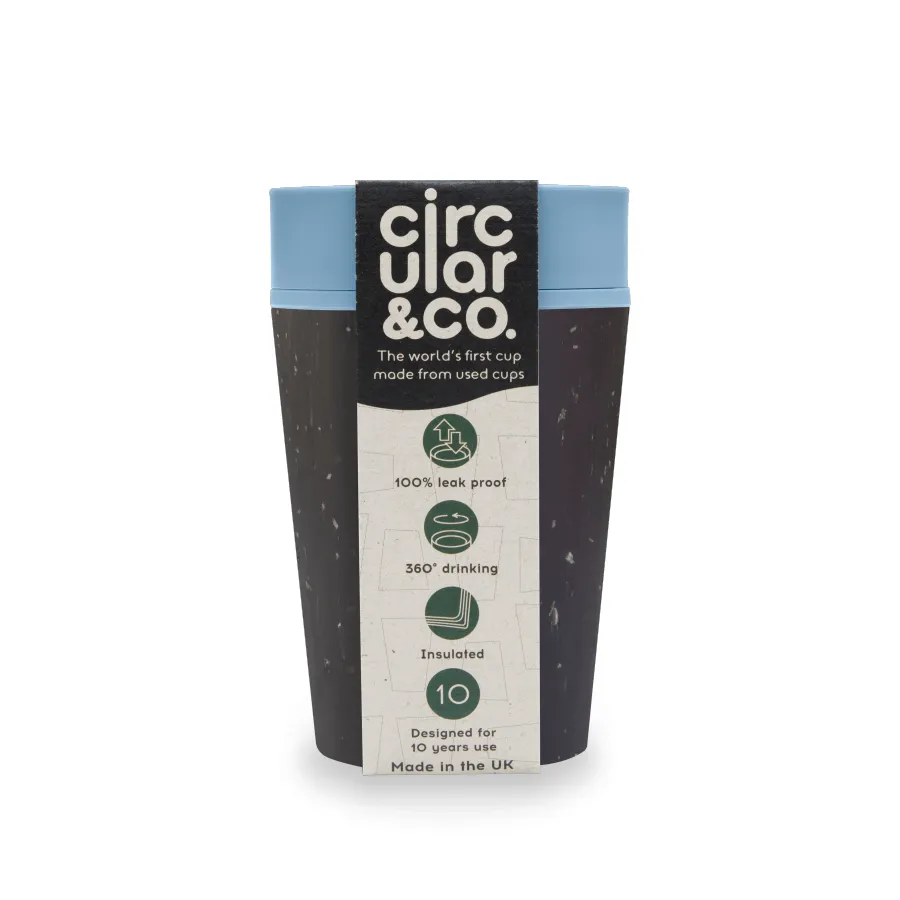 Téglik Circular Cup (rCup) Black and Blue 227ml