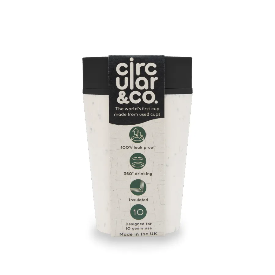 Téglik Circular Cup (rCup) Cream and Black 227ml