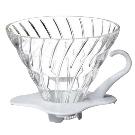 Sklenený dripper Hario V60-01- biely (VDGR-01-W)