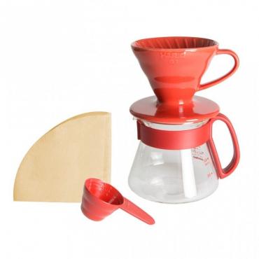 Hario Pour Over Kit Ceramic V60-01 red