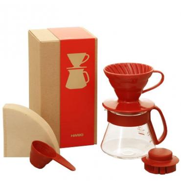 Hario Pour Over Kit Ceramic V60-01 červená